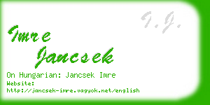 imre jancsek business card